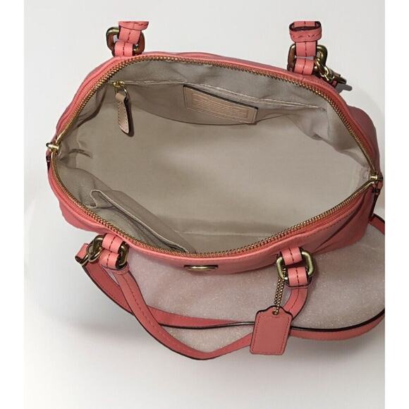 EUC COACH Coral Saffiano Peyton Cora Domed Crossbody Satchel Purse Bag Shoulder - Picture 5 of 9